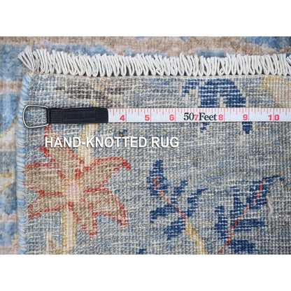 Oushak And Peshawar Wool Hand Knotted Rug Blue No Border 4.0X11.10 -O089074