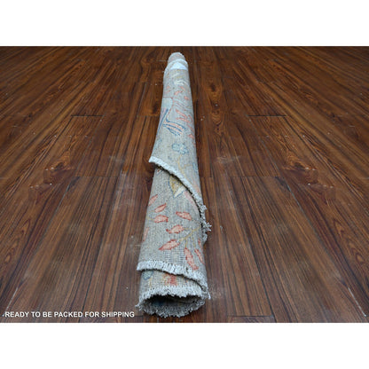 Oushak And Peshawar Wool Hand Knotted Rug Grey No Border 5.1X5.1 -O089075