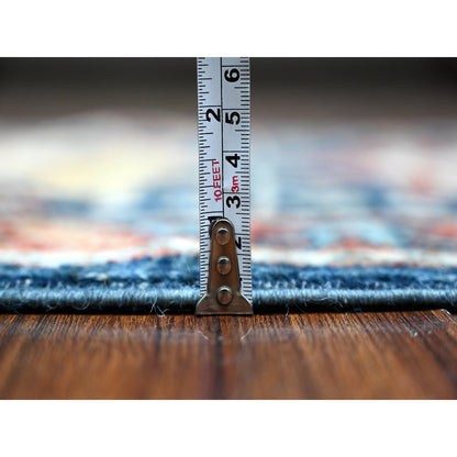 Oushak And Peshawar Wool Hand Knotted Rug Blue Red 2.6X5.11 -O089078