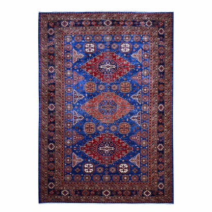 Kazak Wool Hand Knotted Rug Blue Blue 9.8X13.7 -O089081