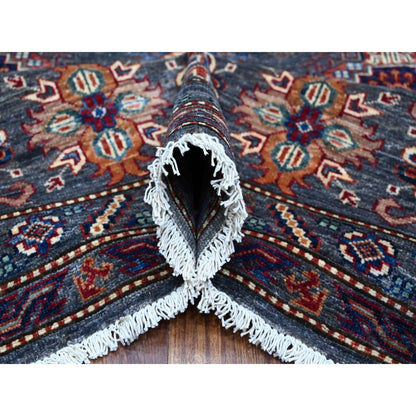 Kazak Wool Hand Knotted Rug Grey Red 8.11X12.1 -O089084