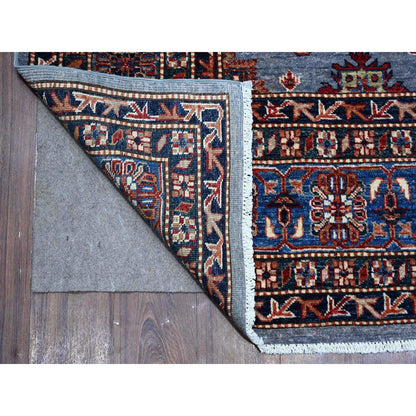 Kazak Wool Hand Knotted Rug Blue Blue 7.11X9.11 -O089091