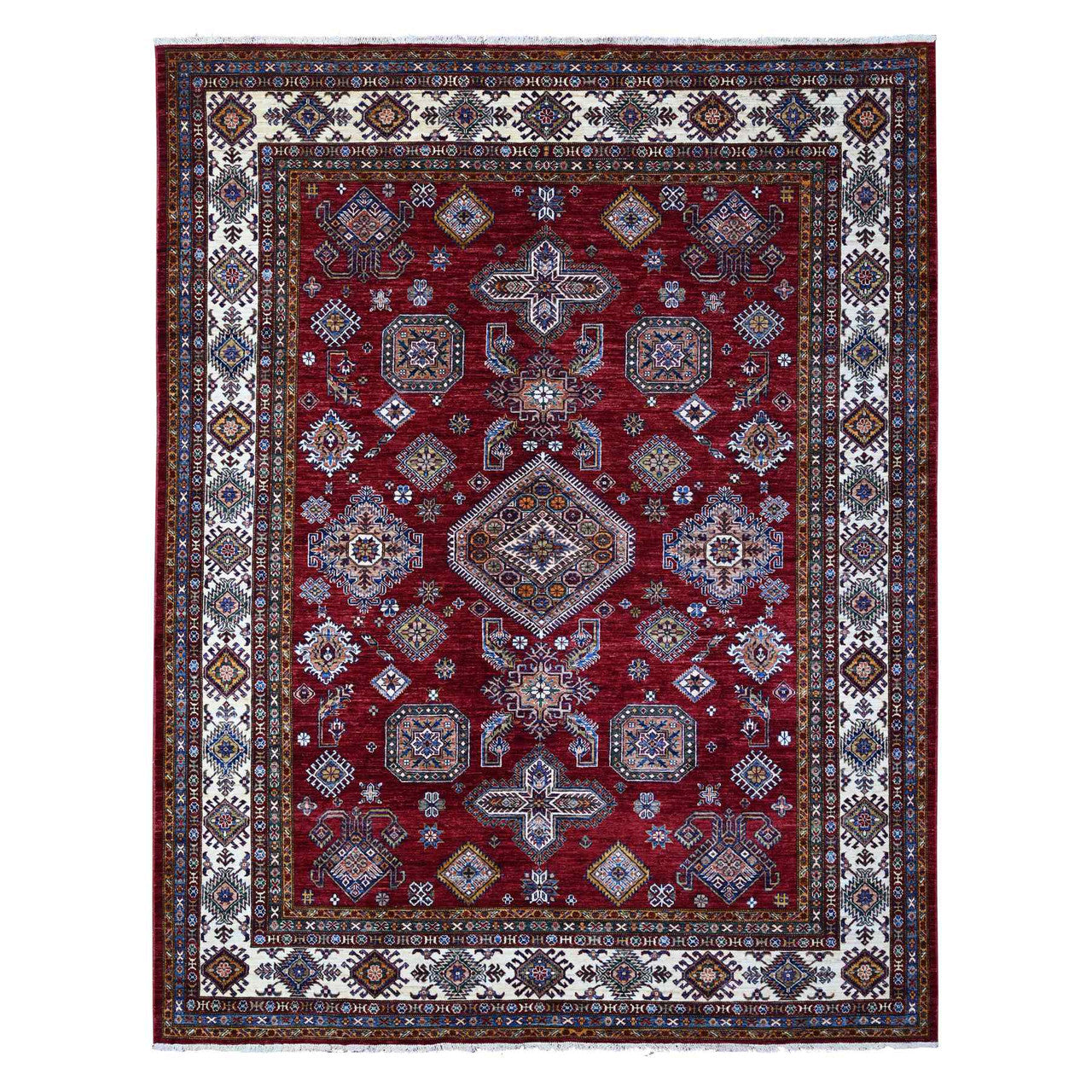 Red 8'1" x 10'3" Kazak Hand knotted Wool Rug - Sku: O089092