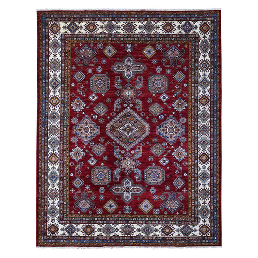 Kazak Wool Hand Knotted Rug Red Ivory 8.1X10.3 -O089092
