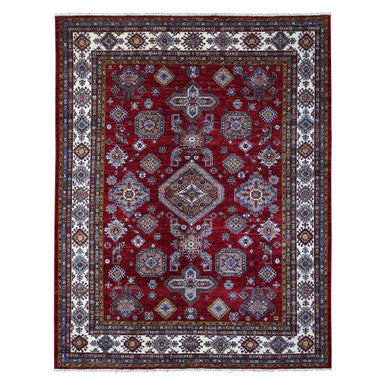 Kazak Wool Hand Knotted Rug Red Ivory 8.1X10.3 -O089092