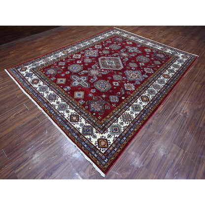 Kazak Wool Hand Knotted Rug Red Ivory 8.1X10.3 -O089092