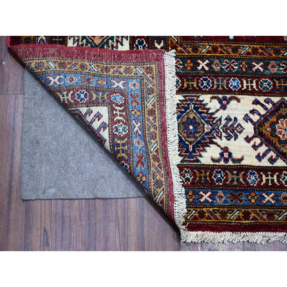 Kazak Wool Hand Knotted Rug Red Ivory 8.1X10.3 -O089092