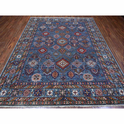 Kazak Wool Hand Knotted Rug Grey Gray 8.0X9.6 -O089095