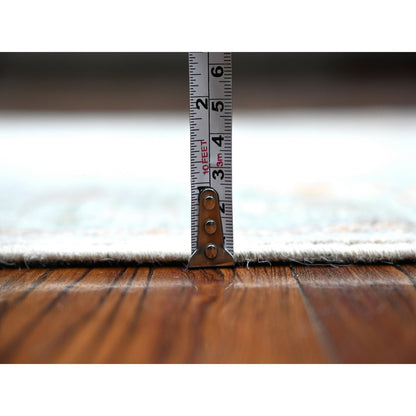 Oushak And Peshawar Wool Hand Knotted Rug Grey Green 2.9X15.4 -O089101