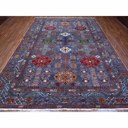 Kazak Wool Hand Knotted Rug Grey Gray 9.0X11.11 -O089102