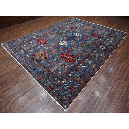 Kazak Wool Hand Knotted Rug Grey Gray 9.0X11.11 -O089102