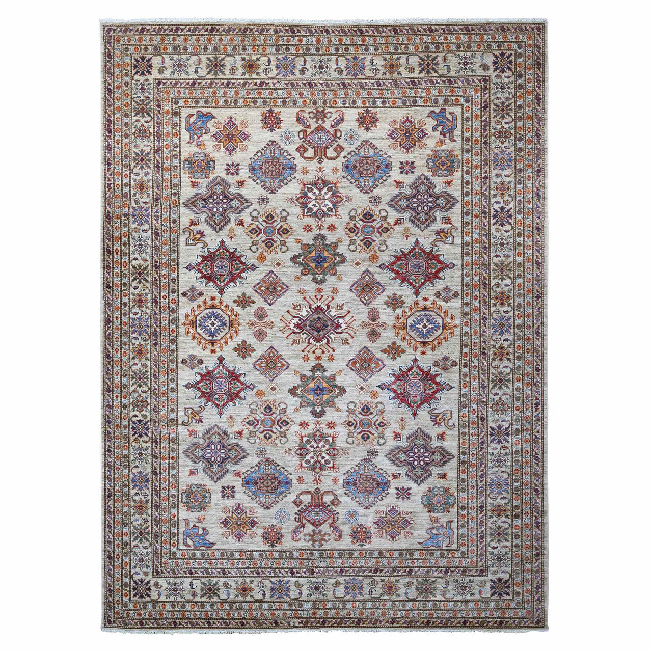 Gray 9'0" x 12'3" Kazak Hand knotted Wool Rug - Sku: O089103