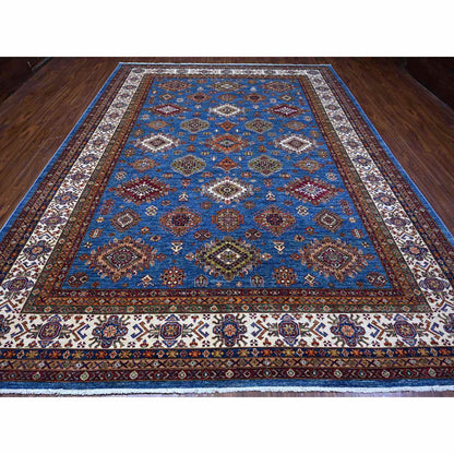 Traditional Wool Hand Knotted Rug Blue 9.9X12.11  -O089106