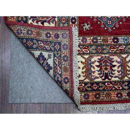 Kazak Wool Hand Knotted Rug Red Ivory 7.9X9.9 -O089110