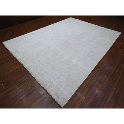Oushak And Peshawar Wool Hand Knotted Rug Grey Gray 8.9X11.9 -O089113