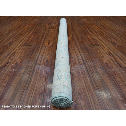 Oushak And Peshawar Wool Hand Knotted Rug Blue Gray 6.2X8.10 -O089120