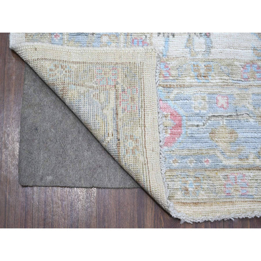 Oushak And Peshawar Wool Hand Knotted Rug Grey Blue 6.3X9.0 -O089121