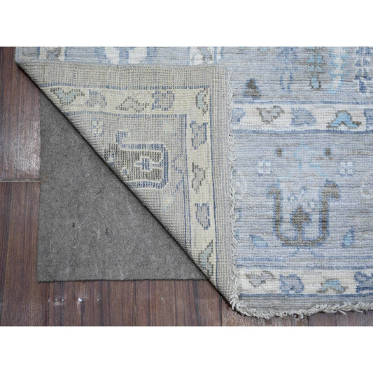 Oushak And Peshawar Wool Hand Knotted Rug Grey Gray 6.3X8.10 -O089122