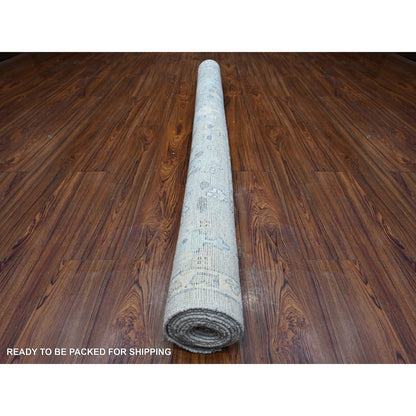 Oushak And Peshawar Wool Hand Knotted Rug Grey Gray 6.3X8.10 -O089122