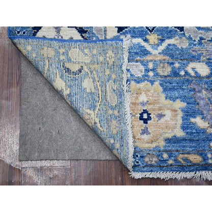 Oushak And Peshawar Wool Hand Knotted Rug Blue Blue 5.11X6.0 -O089125