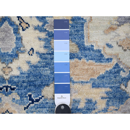 Oushak And Peshawar Wool Hand Knotted Rug Blue Blue 5.11X6.0 -O089125