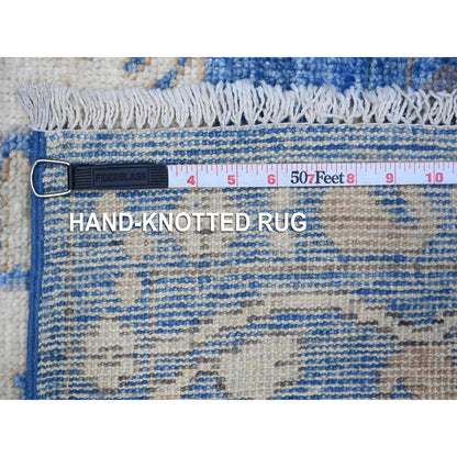 Oushak And Peshawar Wool Hand Knotted Rug Blue Blue 5.11X6.0 -O089125