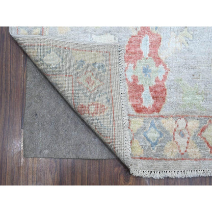 Oushak And Peshawar Wool Hand Knotted Rug Grey Gray 5.11X8.9 -O089126