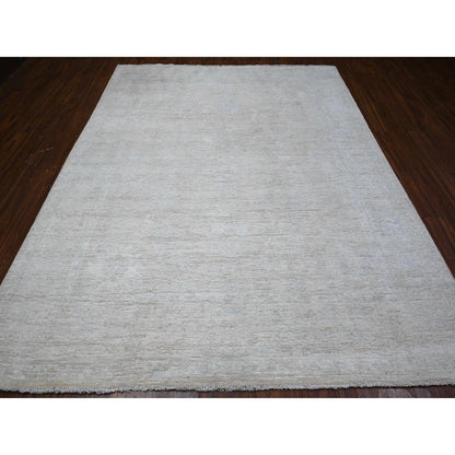 Oushak And Peshawar Wool Hand Knotted Rug Grey Gray 7.11X9.10 -O089129