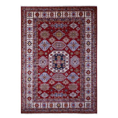 Kazak Wool Hand Knotted Rug Red Ivory 8.10X12.5 -O089132