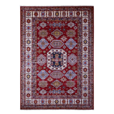 Kazak Wool Hand Knotted Rug Red Ivory 8.10X12.5 -O089132