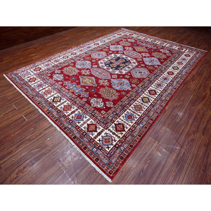 Kazak Wool Hand Knotted Rug Red Ivory 8.10X12.5 -O089132