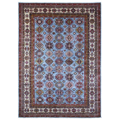 Kazak Wool Hand Knotted Rug Grey Ivory 8.11X12.6 -O089133