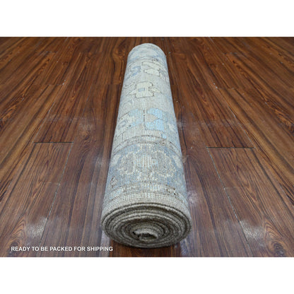 Oushak And Peshawar Wool Hand Knotted Rug Blue Blue 2.11X19.5 -O089137