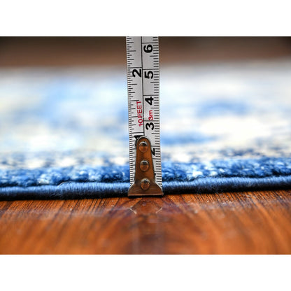 Oushak And Peshawar Wool Hand Knotted Rug Blue Blue 2.8X7.8 -O089141