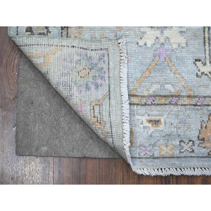 Oushak And Peshawar Wool Hand Knotted Rug Grey Gray 2.8X5.0 -O089142