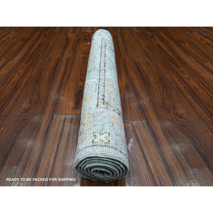 Oushak And Peshawar Wool Hand Knotted Rug Grey Gray 2.8X5.0 -O089142