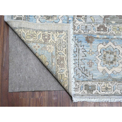 Oushak And Peshawar Wool Hand Knotted Rug Grey Blue 9.2X11.1 -O089147