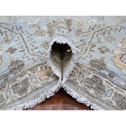 Oushak And Peshawar Wool Hand Knotted Rug Grey Blue 9.2X11.1 -O089147