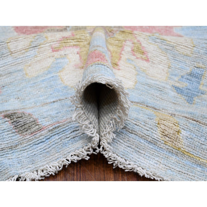 Oushak And Peshawar Wool Hand Knotted Rug Blue Blue 10.0X13.6 -O089150