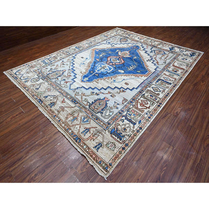 Tribal & Geometric Wool Hand Knotted Rug Grey Gray 8.10X11.9 -O089151