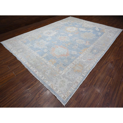 Oushak And Peshawar Wool Hand Knotted Rug Grey Gray 9.8X13.5 -O089153