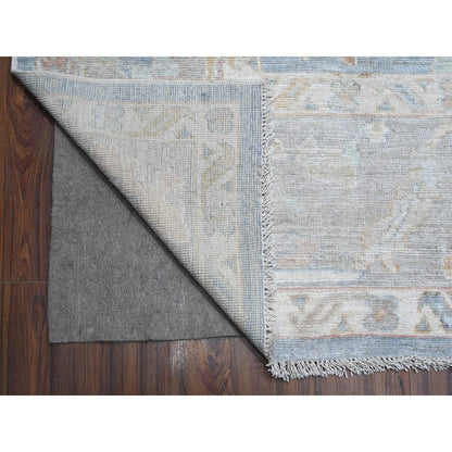 Oushak And Peshawar Wool Hand Knotted Rug Grey Gray 9.8X13.5 -O089153