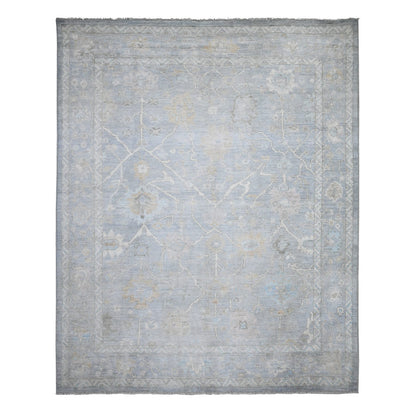 Oushak And Peshawar Wool Hand Knotted Rug Grey Gray 8.1X9.11 -O089156