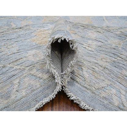 Oushak And Peshawar Wool Hand Knotted Rug Grey Gray 8.1X9.11 -O089156