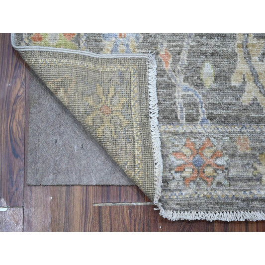 Oushak And Peshawar Wool Hand Knotted Rug Grey Gray 2.7X6.1 -O089159