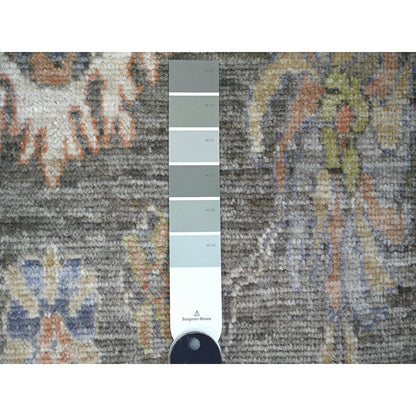 Oushak And Peshawar Wool Hand Knotted Rug Grey Gray 2.7X6.1 -O089159