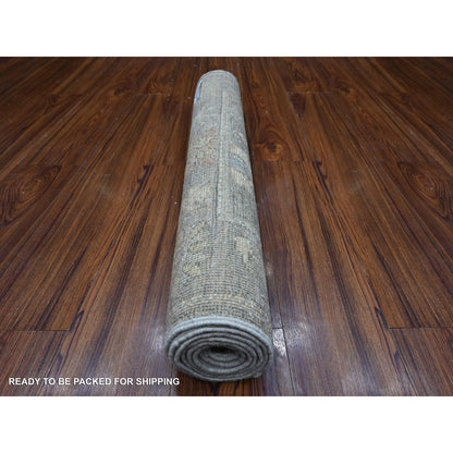 Oushak And Peshawar Wool Hand Knotted Rug Grey Gray 2.7X6.1 -O089159