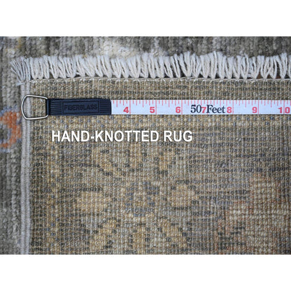 Oushak And Peshawar Wool Hand Knotted Rug Grey Gray 2.7X6.1 -O089159