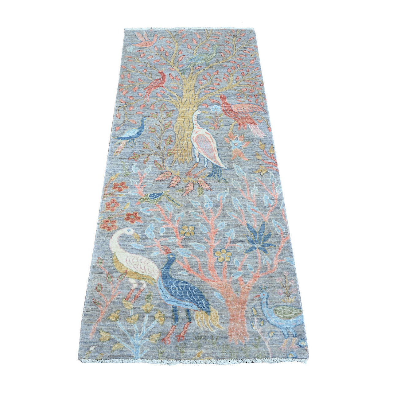 Gray 2'6" x 5'10" Oushak And Peshawar Hand knotted Wool Rug - Sku: O089162