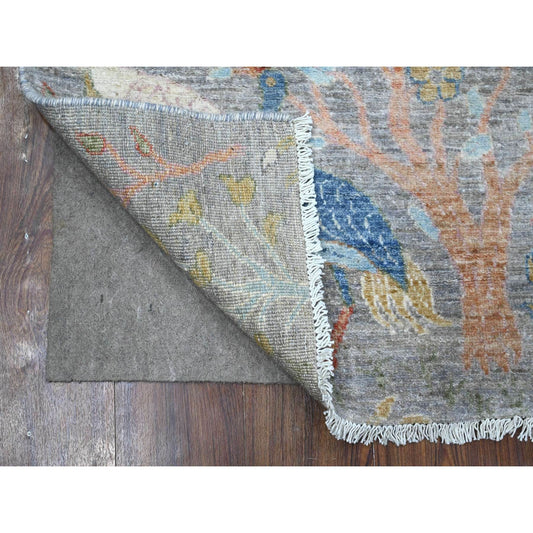 Oushak And Peshawar Wool Hand Knotted Rug Grey No Border 2.7X7.9 -O089163